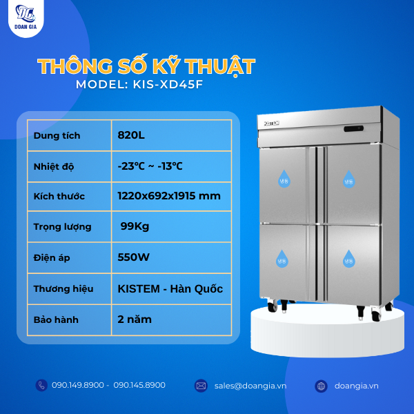 tủ đông 4 cánh công nghiệp