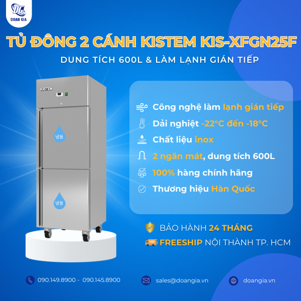 tủ đông 2 cánh kistem 600L