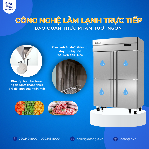 tủ đông 4 cánh công nghiệp