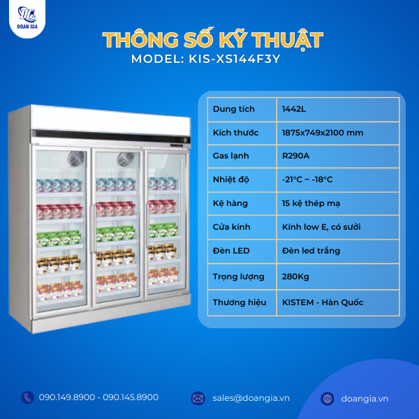 tủ trưng bày hàng đông cho siêu thị
