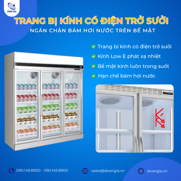 giá tủ đông trưng bày 3 cánh kính