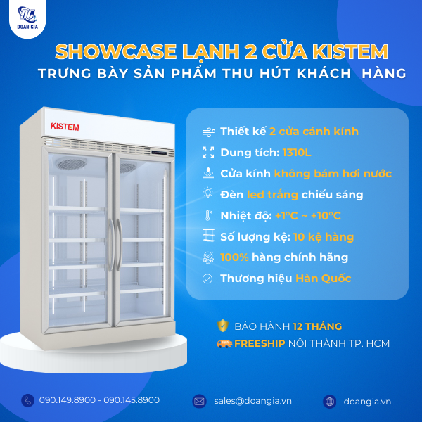 tủ mát trưng bày 2 cánh