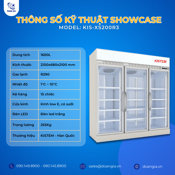 tủ mát trưng bày siêu thị 3 cánh