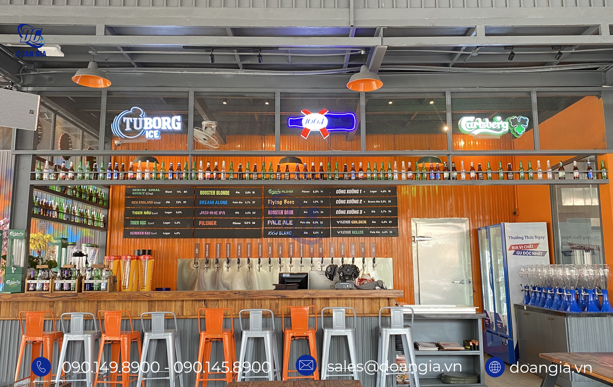 thiết kế quầy pha chế inox
