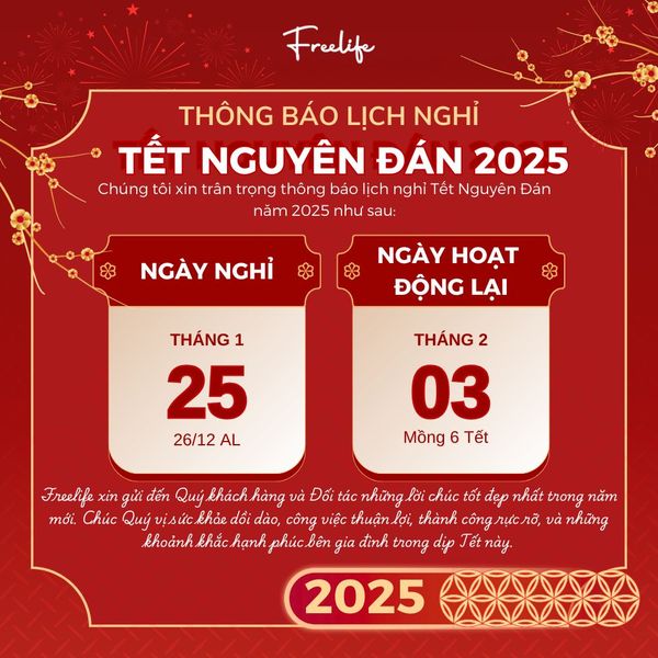 THÔNG BÁO LỊCH NGHỈ TẾT NGUYÊN ĐÁN 2025