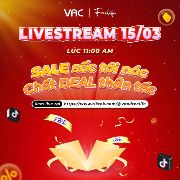 LIVESTREAM 15/03 LÚC 11:00 AM  SALE SỐC TỚI NÓC - CHỐT DEAL THẦN TỐC