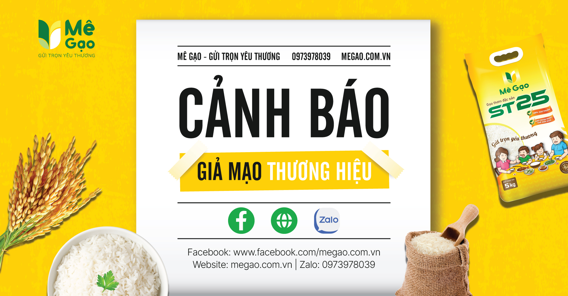 MÊ GẠO CẢNH BÁO GIẢ MẠO THƯƠNG HIỆU