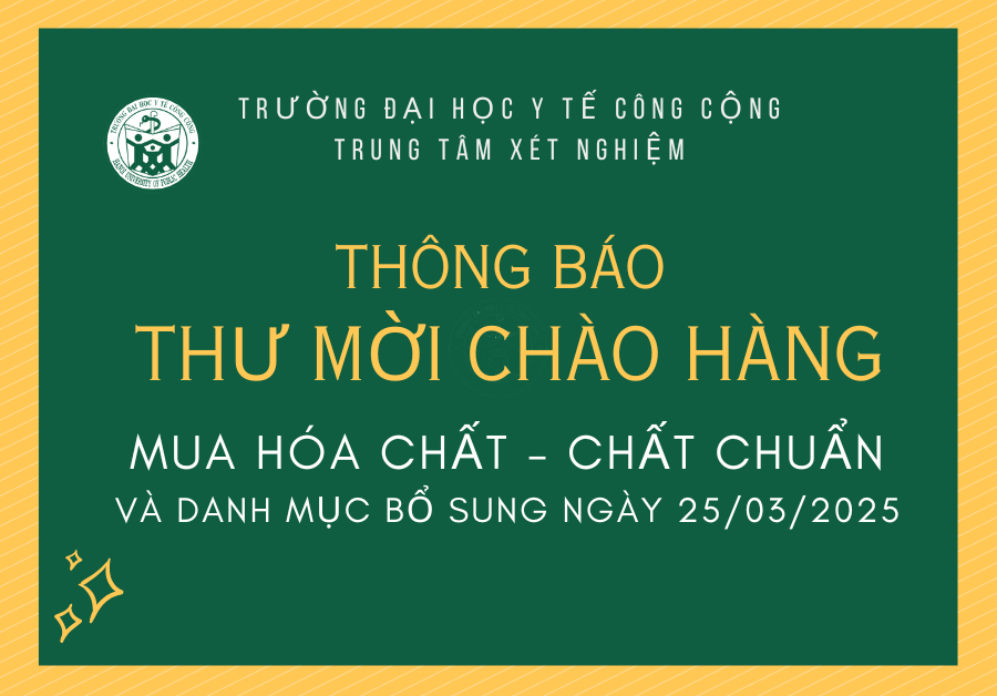 THƯ MỜI CHÀO HÀNG MUA HÓA CHẤT, CHẤT CHUẨN PHỤC VỤ ĐÁNH GIÁ XIN CÔNG NHẬN ĐỦ ĐIỀU KIỆN QUAN TRẮC MÔI TRƯỜNG (VIMCERT) NĂM 2025.