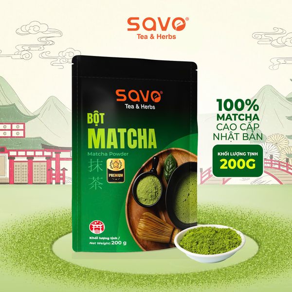 Bột Matcha SAVO chiết xuất 100& từ Matcha Nhật Bản. Nguồn: savotea.com