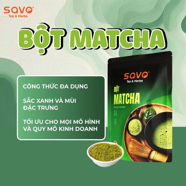 SAVO Bộ Matcha làm bánh cho màu xanh đẹp mắt, vị thơm đặc trưng. Nguồn: savotea.com
