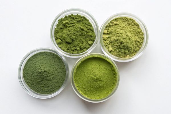 Màu sắc của 4 loại matcha Nhật Bản có sự khác biệt rõ rệt. Nguồn: Internet