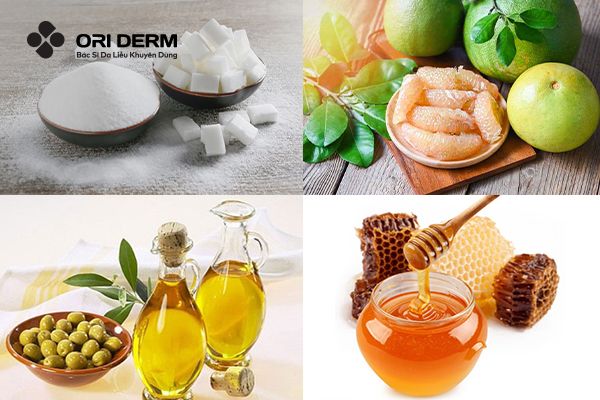 Tẩy da chết môi bằng bưởi, đường, mật ong và dầu ô liu