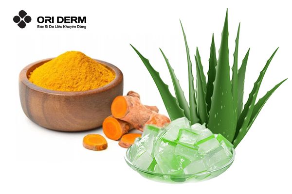 Mặt nạ trị mụn với nha đam và nghệ