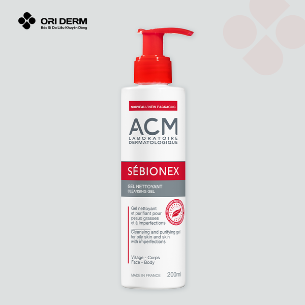 Sửa rửa mặt cho da dầu mụn ACM Sebionex Cleansing Gel 200ml