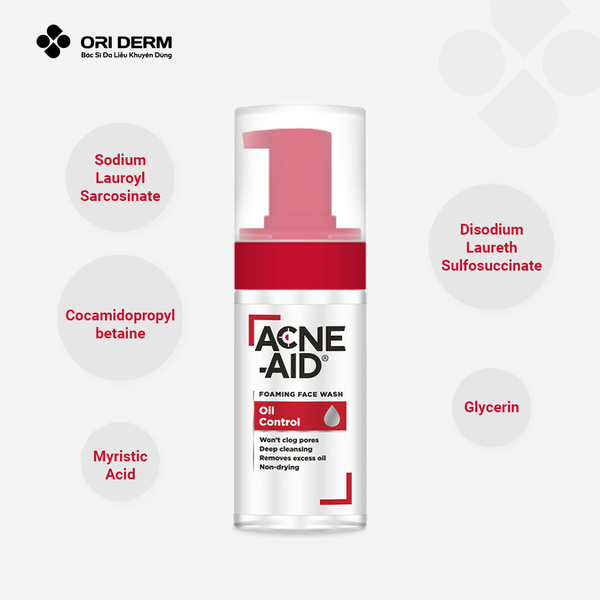 Thành phần sữa rửa mặt Acne-Aid Foaming Face Wash Oil Control