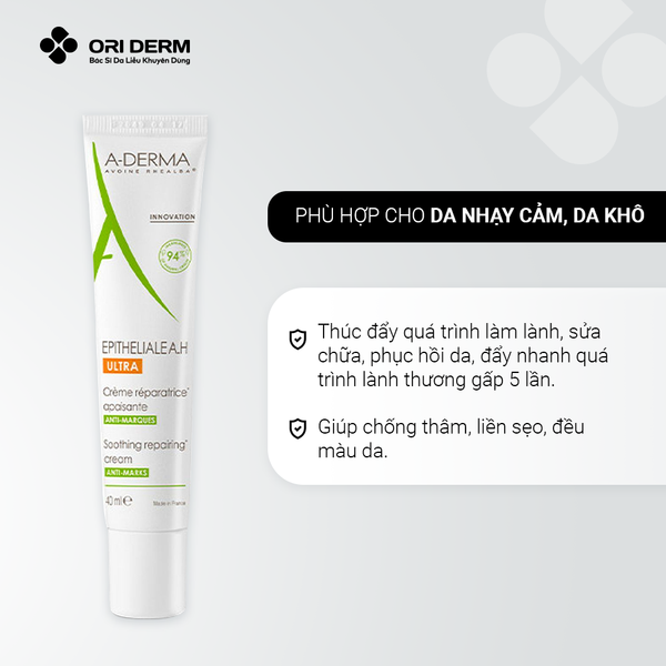 Công dụng kem bôi liền sẹo, giảm thâm ADERMA Epitheliale A.H Ultra Cream