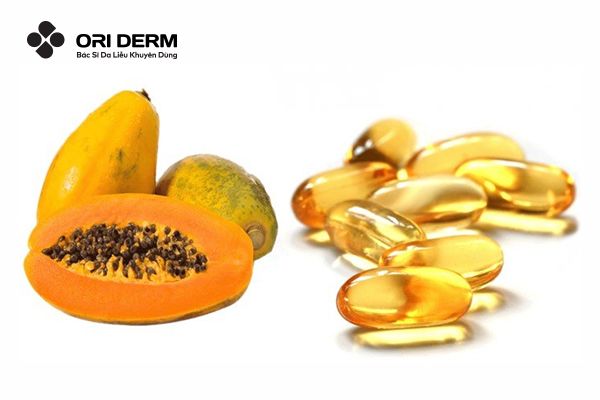 Mặt nạ đu đủ và Vitamin E trị thâm mụn