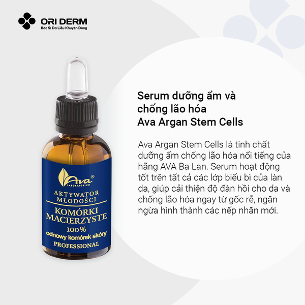 Ưu điểm Serum dưỡng ẩm chống lão hóa Ava Argan Stem Cells