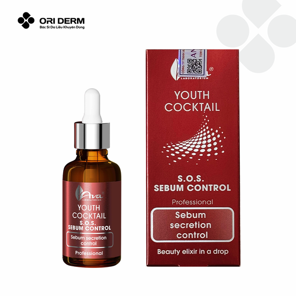 Serum mờ thâm cho da dầu mụn Ava SOS sebum control 30ml