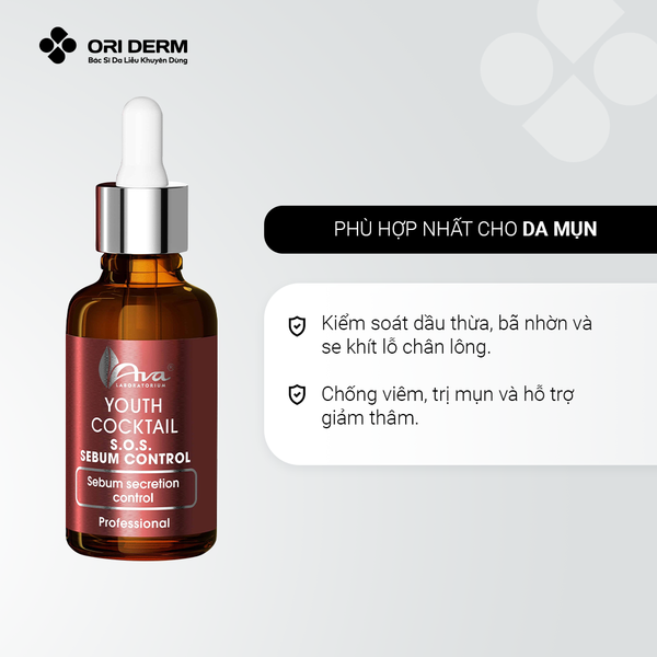 Công dụng serum mờ thâm Ava SOS sebum control 30ml