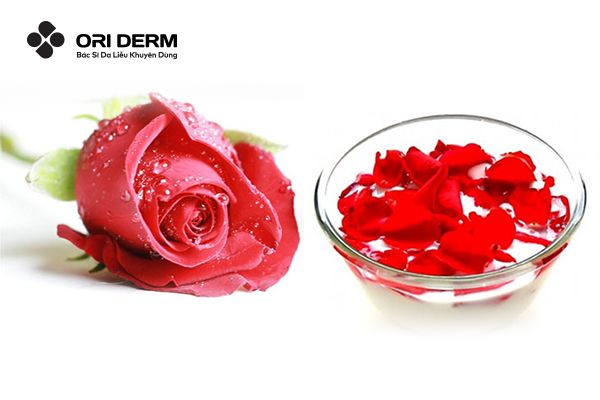 Lấy tế bào chết môi bằng cánh hoa hồng