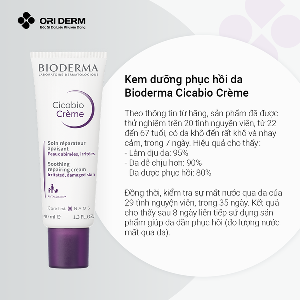 Ưu điểm kem dưỡng phục hồi da Bioderma Cicabio creme
