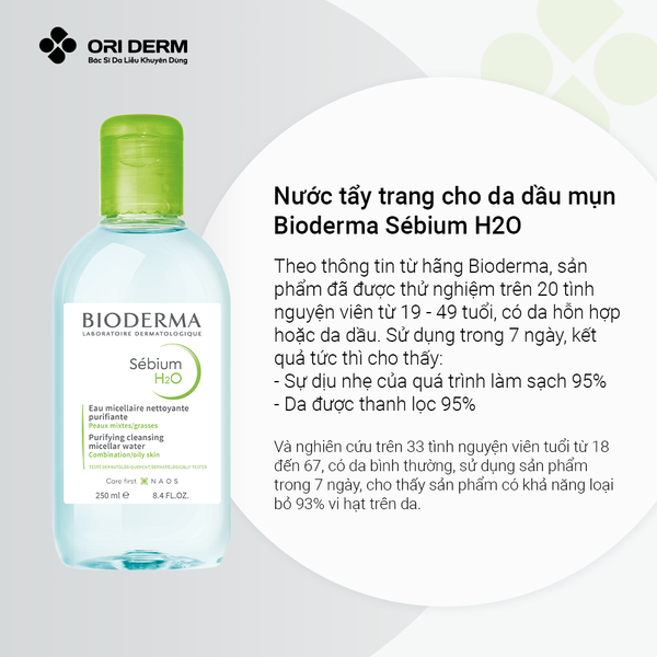 Ưu điểm nước tẩy trang cho da dầu mụn Bioderma Sébium H2O