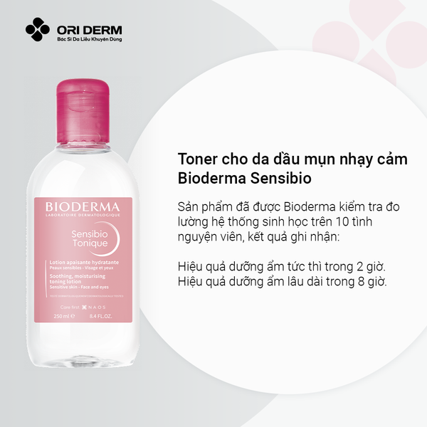 Ưu điểm toner da dầu mụn nhạy cảm Bioderma Sensibio