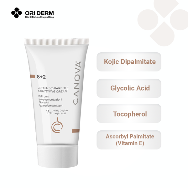 Thành phần kem dưỡng mờ nám Canova Lightening Cream