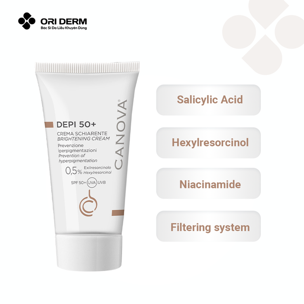 Thành phần kem chống nắng da nám Canova Brightening Cream SPF50+