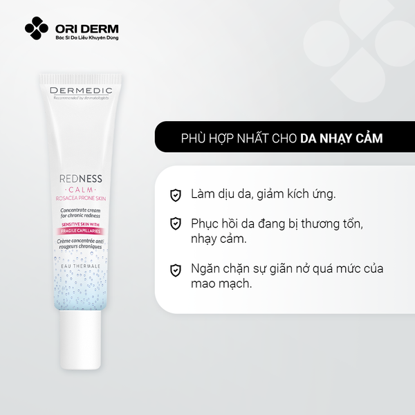 Công dụng kem dưỡng DERMEDIC Calm Rosacea Chronic Redness