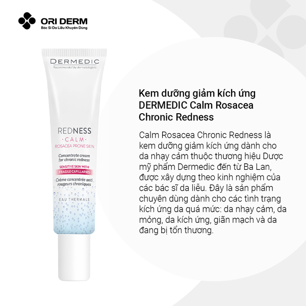 Ưu điểm kem dưỡng DERMEDIC Calm Rosacea Chronic Redness