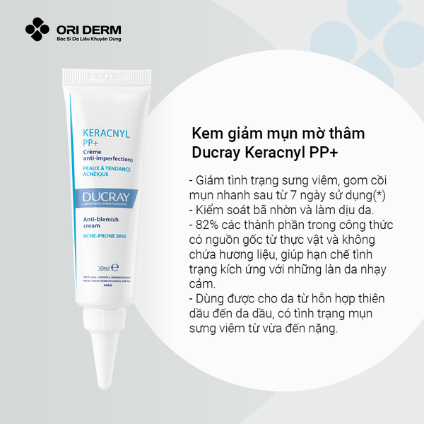 Ưu điểm kem giảm mụn mờ thâm Ducray Keracnyl PP Cream