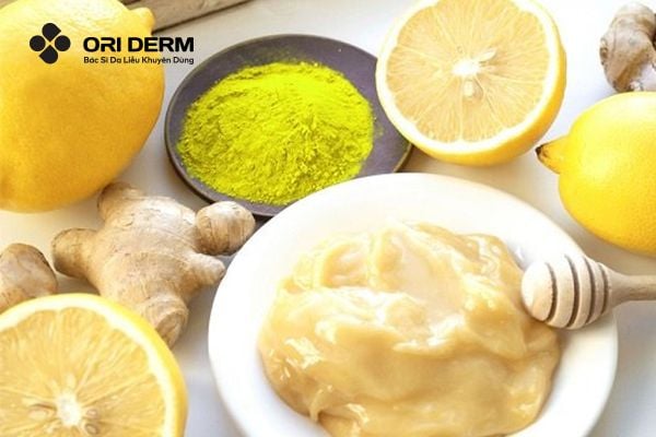 Trị thâm mụn bằng nghệ tươi và chanh