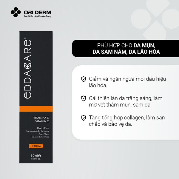 Công dụng serum giảm thâm mụn EDDACARE Vitamin C