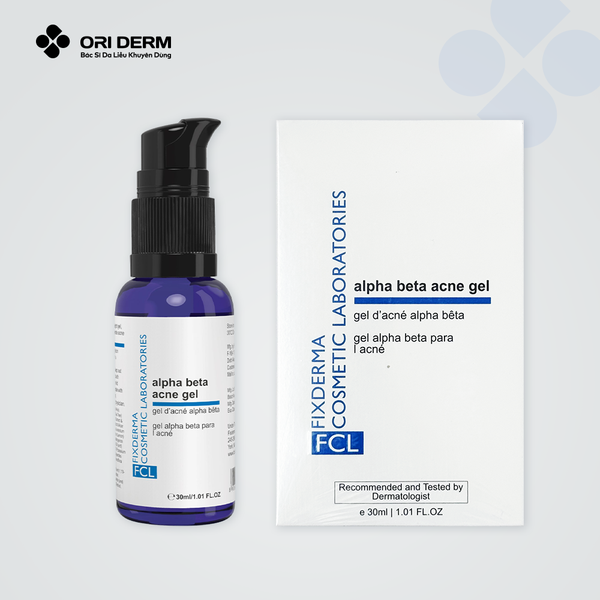 Gel giảm mụn kiềm dầu Fixderma FCL alpha Beta Acne 30ml
