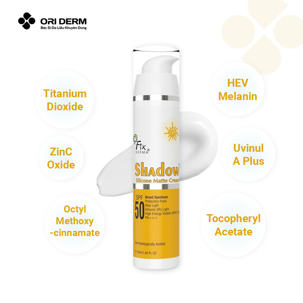 Thành phần chống nắng FIXDERMA Shadow Silicone Matte SPF50+++