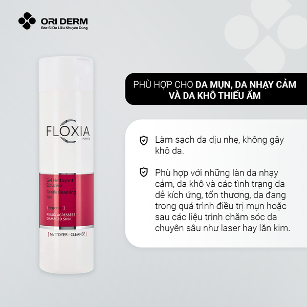 Công dụng gel rửa mặt Floxia Damage Skin Gel Nettoyant