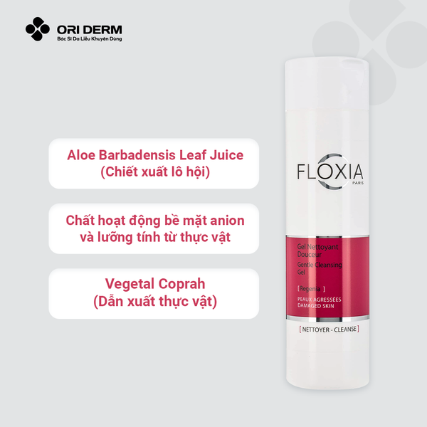 Thành phần gel rửa mặt Floxia Damage Skin Gel Nettoyant