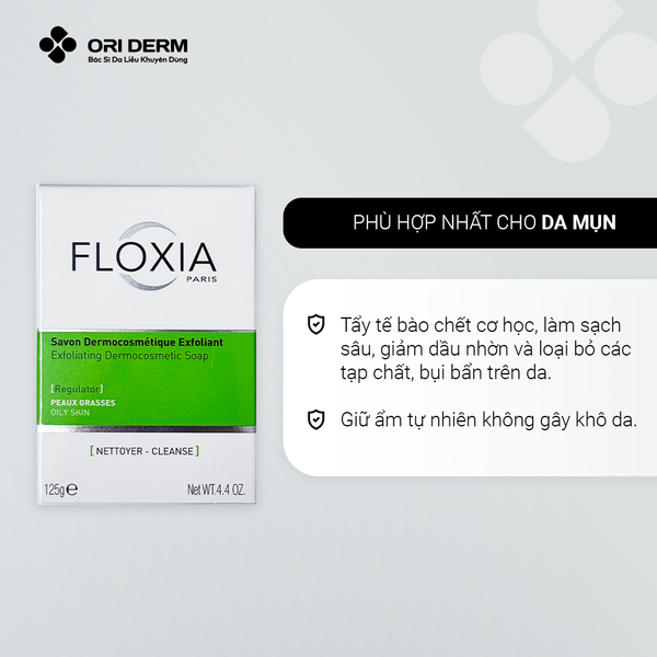 Công dụng xà phòng tắm và tẩy da chết Floxia Exfoliating Soap