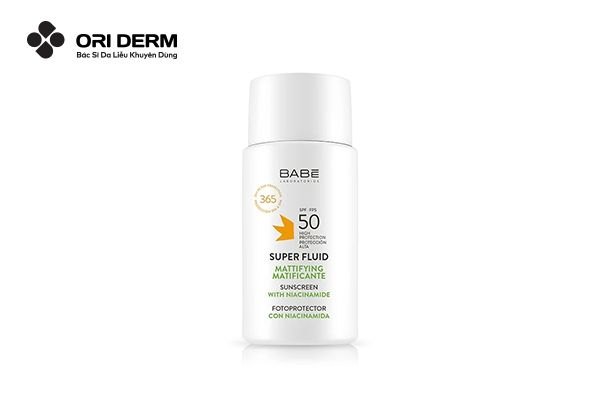 Kem chống nắng cho tuổi dậy thì BABE Mattifying Fluid SPF50