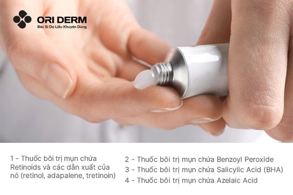 Phân loại các loại thuốc bôi gom cồi mụn phổ biến