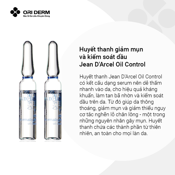 Ưu điểm của huyết thanh giảm mụn Jean D'Arcel Oil Control 2ml