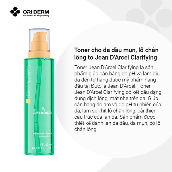 Ưu điểm toner da dầu mụn Jean D'Arcel Clarifying