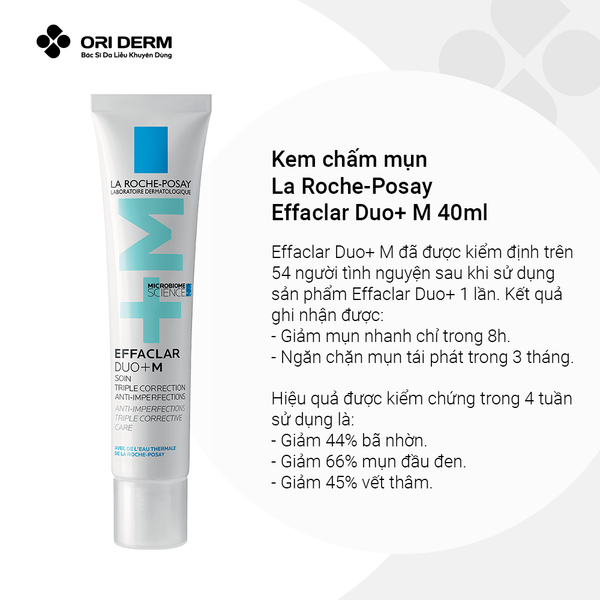 Ưu điểm kem chấm mụn Laroche Posay Effacla Duo+M 40ml