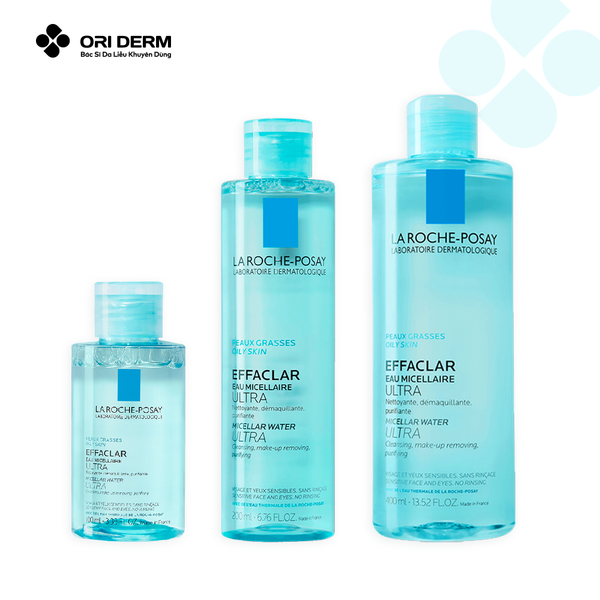 Bao bì nước tẩy trang cho da dầu mụn nhạy cảm Laroche Posay