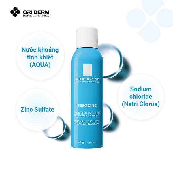 Thành phần xịt khoáng cho da dầu mụn Laroche Posay Serozinc