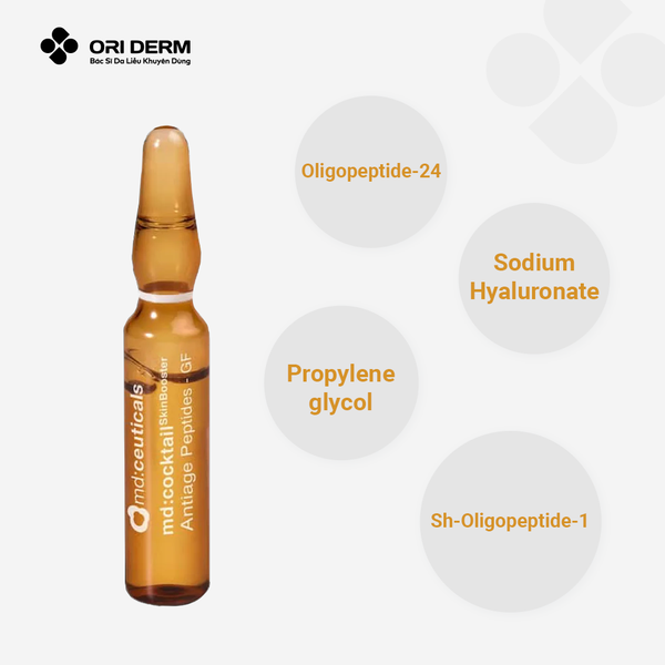 Thành phần serum dưỡng ẩm, chống lão hóa da MD:Ceuticals 2ml