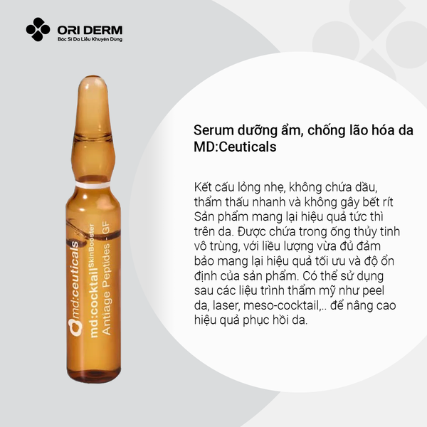 Ưu điểm serum dưỡng ẩm, chống lão hóa da MD:Ceuticals 2ml