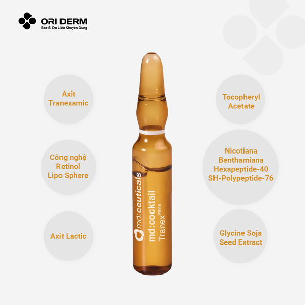 Thành phần Serum làm trắng và chống nhăn da MD:Ceuticals ống 2ml